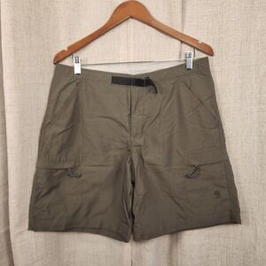 Mountain Hardwear Cargo Shorts Women's M‎ Olive Green Outdoor Hiking Belted